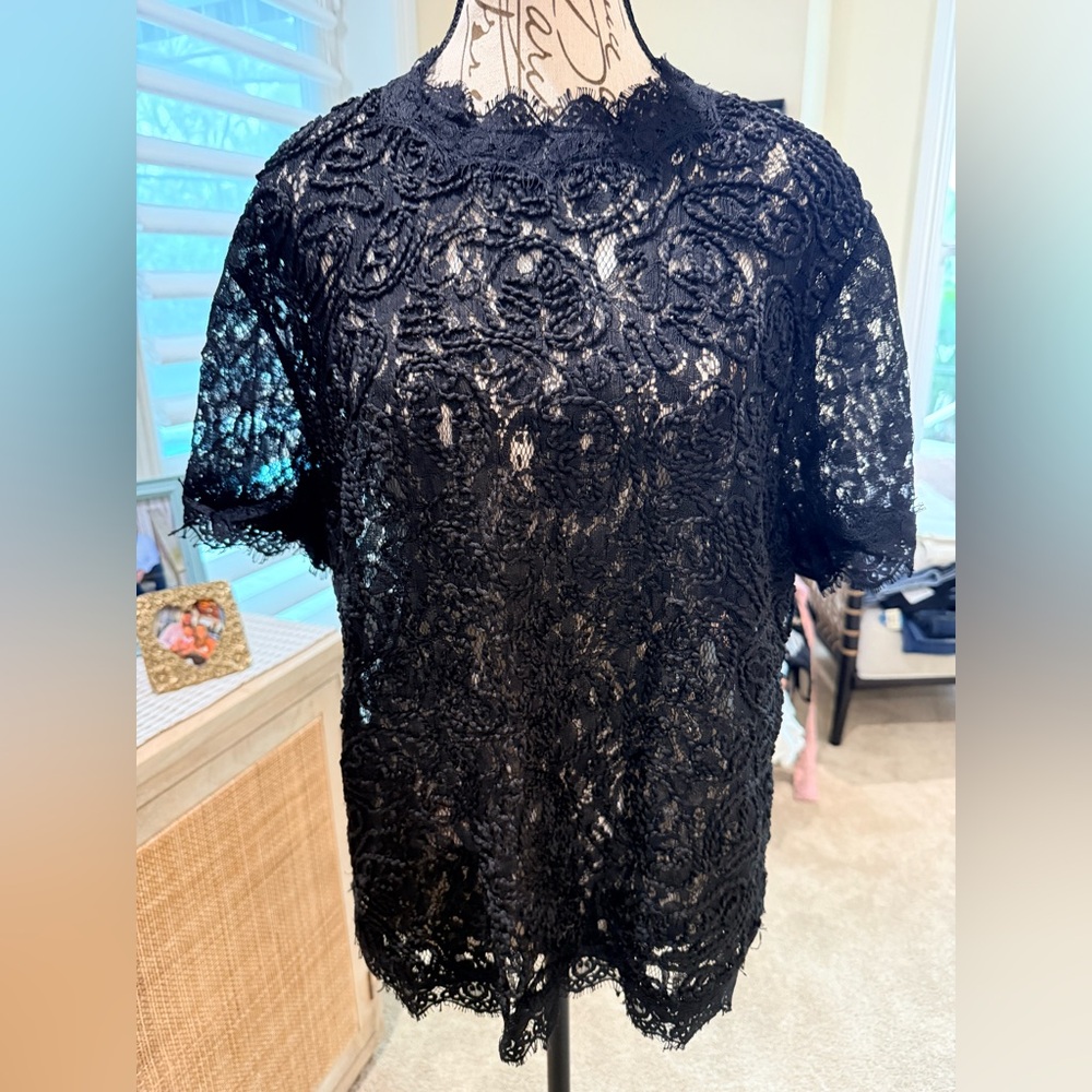 Anne Klein Black Lace Blouse